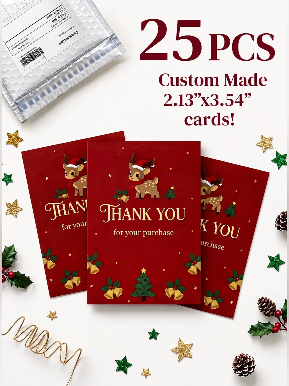 150pc Bundle: 25 Poly Mailers, 25 Cards & 100 Stickers - Picture 7 of 9